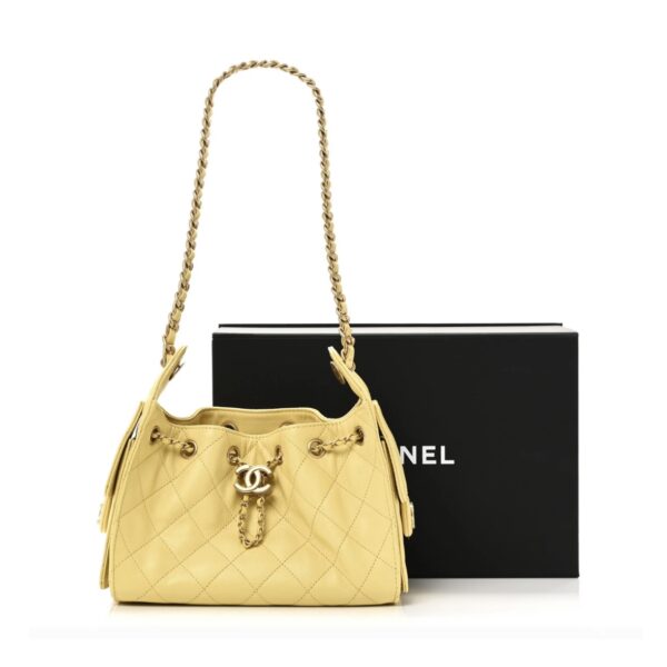 Chanel Mini 25 Yellow Caviar