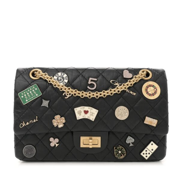 Metallic Caviar Quilted Medium Double Flap Pink