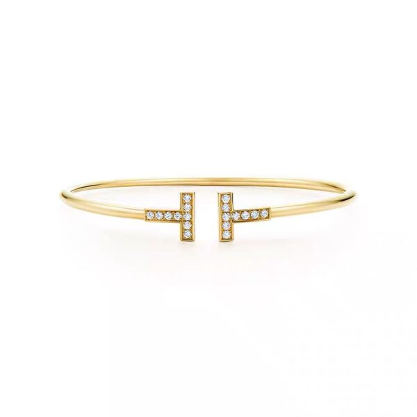 Tiffany T series diamond studded coil bracelet