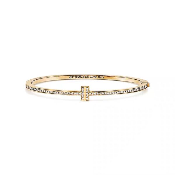 Tiffany T series diamond studded coil bracelet