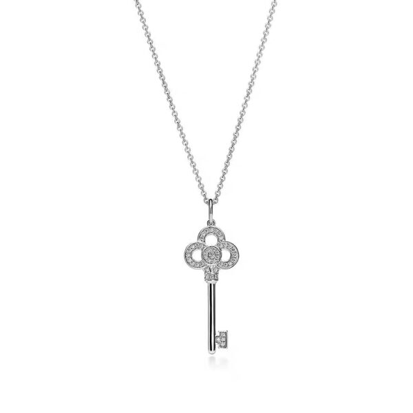 Tiffany Keys Series Mini Crown Key Pendant Necklace