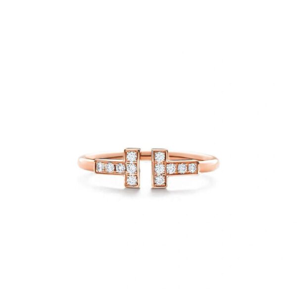 Tiffany T series diamond studded coil ring
