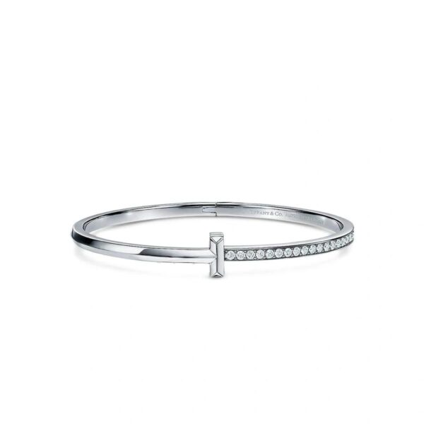Tiffany T series diamond studded coil bracelet