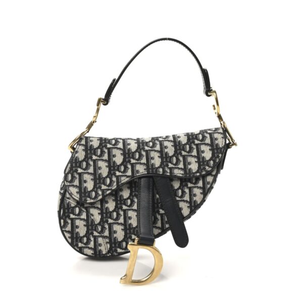 Relica Dior Oblique Mini Saddle Bag Blue