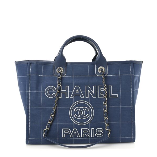 Replica Cotton Medium Deauville Tote Blue White