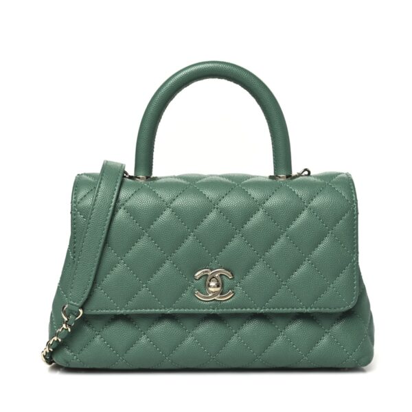 Replica Caviar Quilted Mini Coco Handle Flap Green