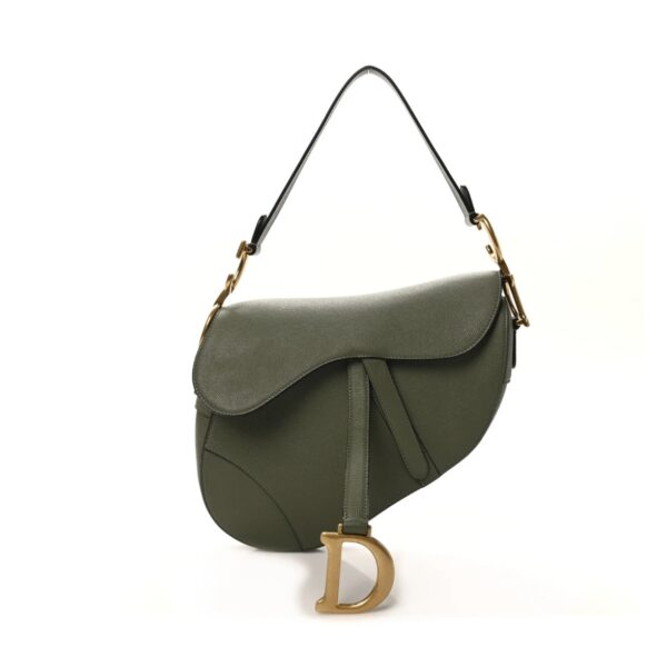 Replica Dior Grained Calfskin Saddle Bag Sage