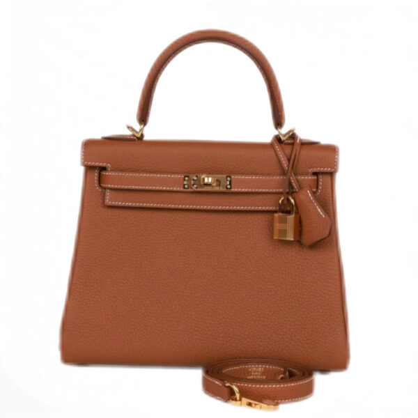 Replica Hermès Kelly 28 Brown Handbag Gold Hardware Togo Leather