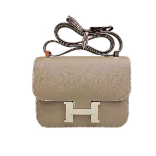 Hermès Constance 24 Etoupe Handbag Silver Hardware Epsom Leather