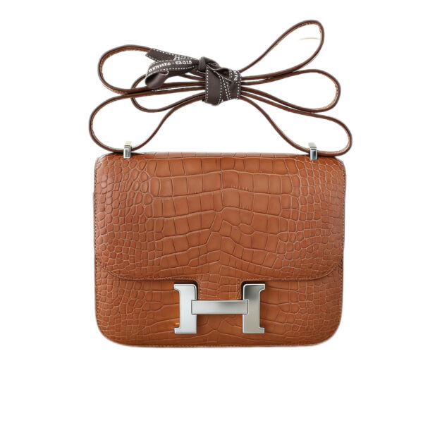 Hermès Constance 18 Brown Handbag Sliver Hardware Crocodile Leather
