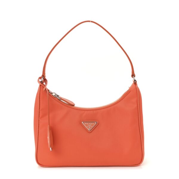 Re-Nylon Saffiano Mini Re-Edition 2005 Bag Arancio