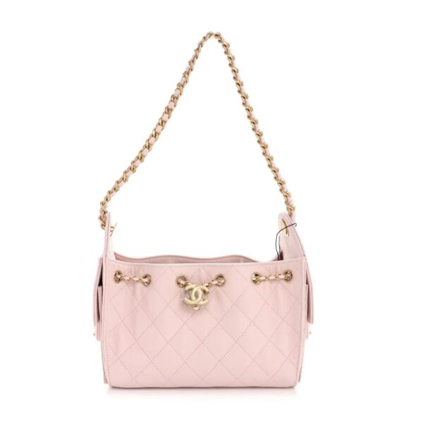 Mini 25 Light Pink Caviar Quilted Shoulder Bag