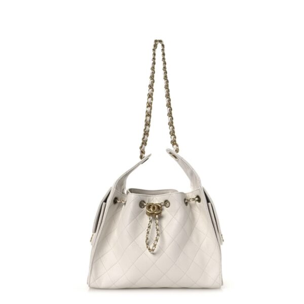 Chanel Small 25 White Caviar Flap Bag