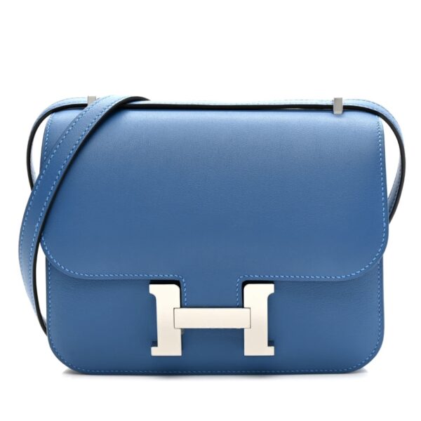 Hermès Constance 18 Mykonos Bleu Encre Evercolor Leather Sliver hardware Replica
